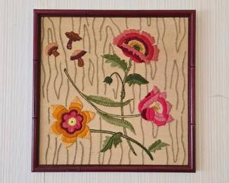 017 framed16x16handembroideredfloralte