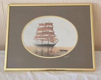 214 framedmaritimeshipprintbykauppisig