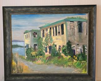 217 framedoilpaintingimpressionistlandsc