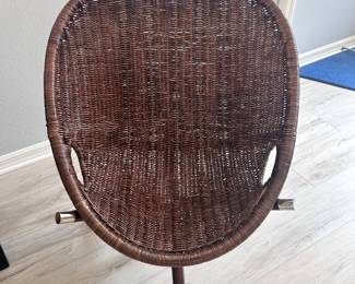 Rattan Tripod Lounge Chair in the manner of Joseph-André Motte