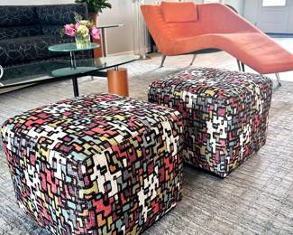 Pair Dice Cube Ottomans