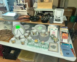TABLES FULL OF KITCHENWARE & RELATED