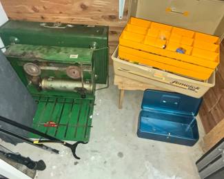 COLEMAN CAMP STOVES & TACKLE BOXES
