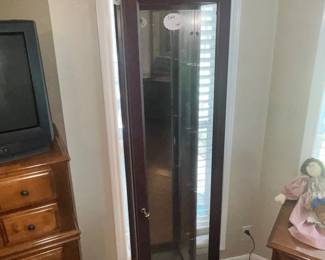 NARROW CURIO CABINET w/ SHELVES