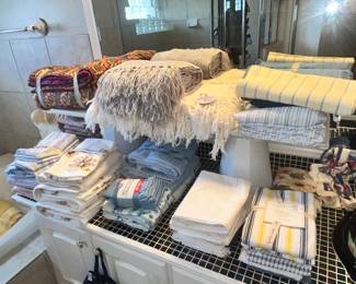 BATHROOM LINENS, BLANKETS, SHEETS