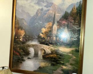 VERY LARGE THOMAS KINKADE FRAMED PUZZLE