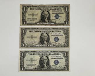 Three 1935 D $1 Silver Certificates