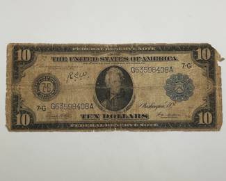 1914 Large $10 Federal Reserve Note