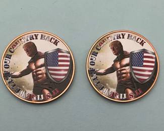 (2) Muscular Trump 1 oz. Copper Rounds