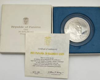 1971 Panama Silver 20 Balboas