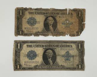 Two 1923 Large Size $1 Silver Certificates