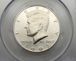 2003-S Silver Proof Kennedy Half Dollar, PCGS PR69 DCAM