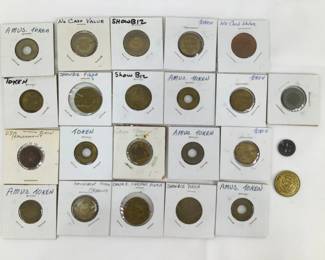 Assorted Amusement Brass Tokens