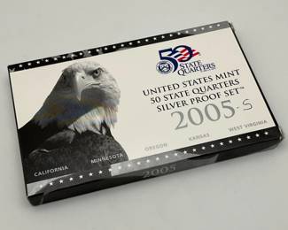 2005 US Mint State Quarters Silver Proof Set