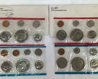 1973 and 1978 US Mint Uncirculated Coin Sets