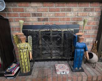 Large Guatemalan Folkart Gabreil Carvings