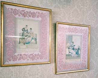 Antique 18th C Hand Colored Prints