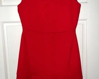 Red ribbed knitted dress
