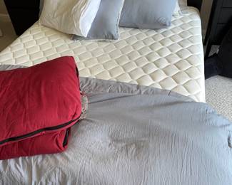 Contemporary dark wood platform bed