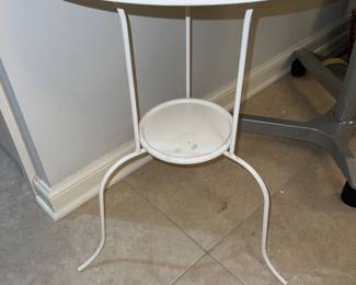 White Metal side table
