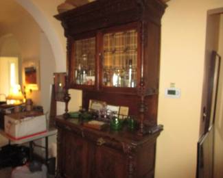 Victorian GOTHIC griffin heads carved sideboard