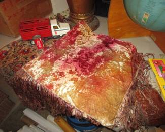 Victorian velvet table scarf