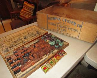 Olympia Oyster (local) plus old stamp box