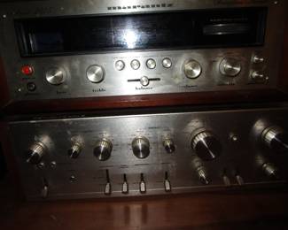 Vintage stereo gear including Marantz, Pioneer