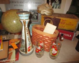 Seattle World's Fair decanter, lots of mid century and pop culture