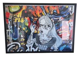 003 Framed Pop Art Print Drama Queen By Thomas Chedeville