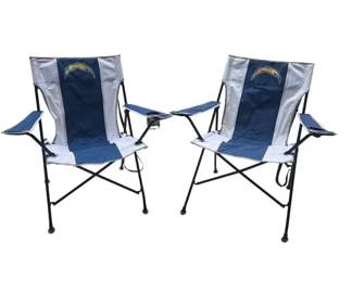 Pair Of Chargers NFL Foldable Tailgate Chairs