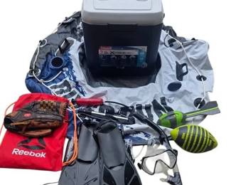 Day At The Beach Recreation Bundle Intex Tube, Snorkeling, Cooler And Games