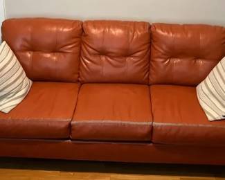 Orange Leather Sofa