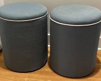 Set Of 2 Round Ottomans W Storage