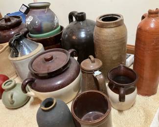 Collection of Stoneware Crocks, Jugs and Pottery Vessels
