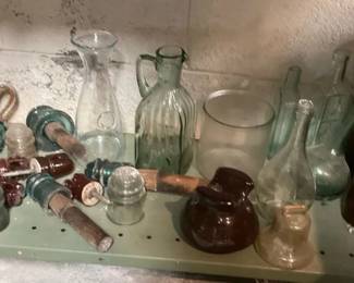 Glass Insulators, Bottles, and Vintage Utility Items