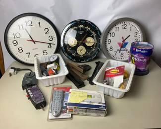 Panclox Wall Clock, Thermostat, Staplers, and Office Supplies And More