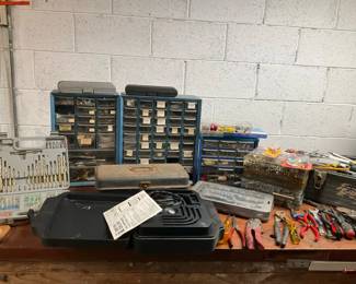 Toolboxes, Hardware Organizers, Hand Tools, and Drill Bit Set