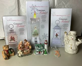 Christmas Is Forever Lighted Glitter Lanterns and Holiday Decor Assortment
