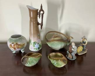 Belleek Style Vase, Irish Porcelain Mug and Decorative Pottery