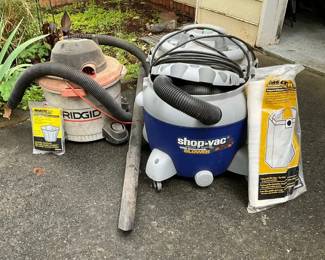 RIDGID and ShopVac WetDry Vacuums with Filters