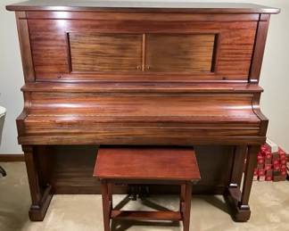 02 Pianista Player Piano With Bench and Piano Rolls