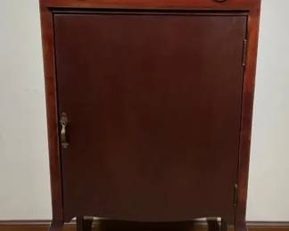 Vintage Mahogany Finish Cabinet With Interior Shelving