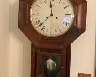 Seth Thomas Style Wooden Wall Regulator Clock