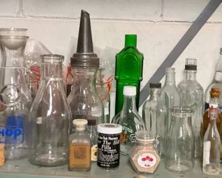 Vintage Glass Bottles, Apothecary Jars, and Decorative Containers
