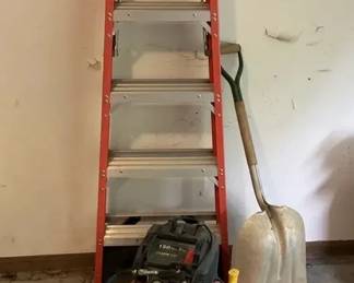 Werner Step Ladder, Air Compressor, and Garage Tools