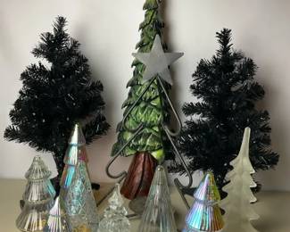 Christmas Tree Collection With Glass and Metal Trees