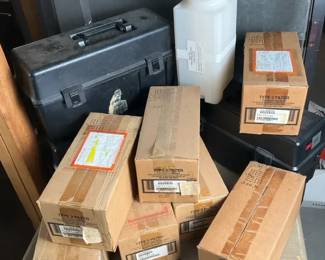 3M Type 2 Filters, Tool Cases, and Plastic Container
