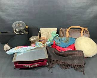 Assorted Handbags, Hats, Scarves, and Decorative Accessories