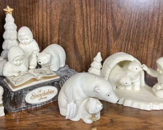 Snowbabies Figurines and Polar Bear Holiday Decorations